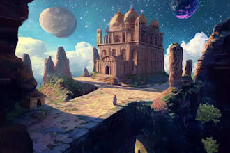 do a amazing landscape environment concept art design