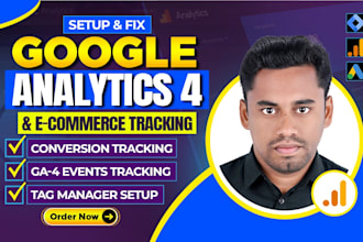 fix or setup google analytics 4, ecommerce tracking and ads conversion tracking