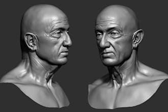 sculpt 3d bust model 3d head model face model 3d portrait zbrush for 3d printing