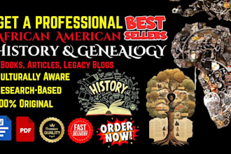 ghostwrite, proofread, format african american history, family, genealogy ebook