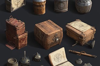 create high quality game assets, objects, icons, props