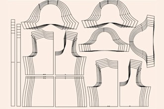 create sewing pattern, size grading, and dxf PDF files for any garment