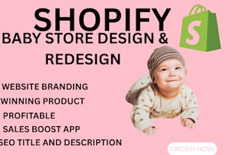 build shopify baby store baby dropshipping store shopify store design website