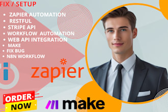 do zapier automation,vanilla restful, soap, json, XML,web API integration,make