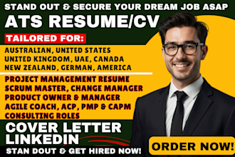 write product owner, project manager resume, scrum master, coordinator pmp UK CV