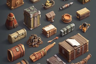 create amazing game art props, icons, items, objects