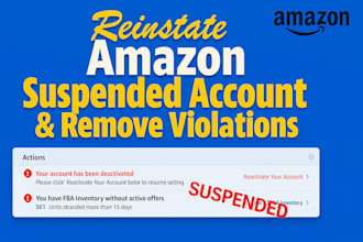 write appeal letter and poa for amazon account reinstatement and product listing