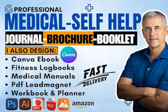 do medical workbook, self help journal design, health notebook, canva logbook,