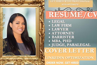 write legal resume, law firm, lawyer, cv that will get you hired