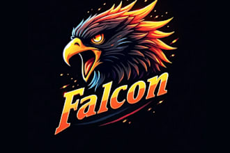 esport falcon fury mascot logo with creative concepts