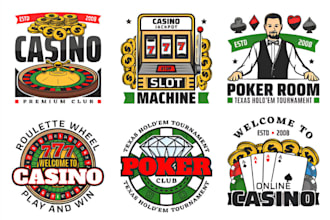 do awesome poker, trading, game, dice, club, poker chip logo design
