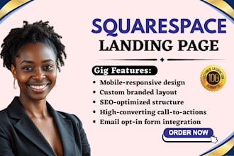 design a very attractive landing page on squarespace, sales page website