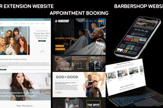 do barber shop website hair extension braiding spa hair dresser business website