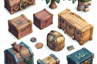 do 2d game assets, props, objects, item, icons fantasy art