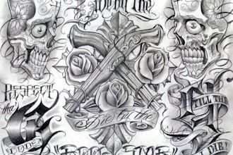 create your japanese custom tattoo design and illustration
