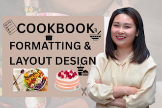 do amazon kdp cookbook formatting, layout design, meal plan design