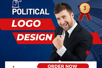 do minimalist political campaign logo with unlimited revisions