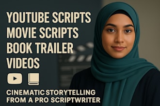 write youtube channel, movie, short drama scripts or create book trailer video