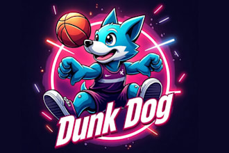 quality esport dunk dog mascot logo with my fastest delivery