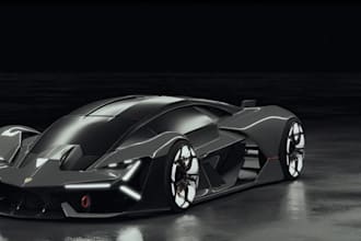 remodel 3d rhino car for 3d print,lamborghini model,wide body kit,erro gtarender