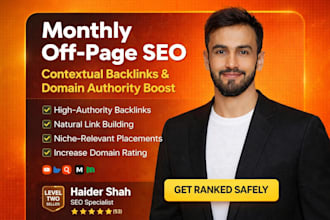 do monthly off page and off site seo provide contextual backlink and increase dr