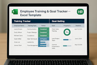 create employee training tracker and goal setting excel spreadsheet template
