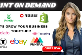 shopify etsy print on dmand digital product store design shopify pod printify