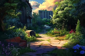 create environment concept art landscape design for you