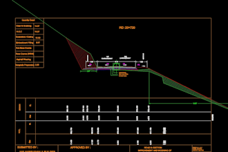 road cross section drawings per kilometer using autocad