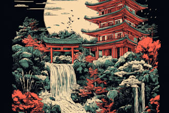 design japanese streetwear style for t shirt