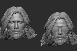 sculpt 3d head bust, 3d face, 3d character, sculpt 3d models for 3d print