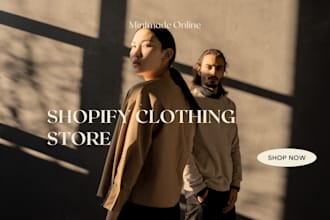design shopify template and clothing store and blog website