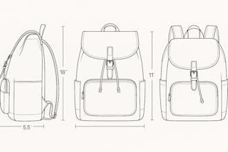 design backpack tech pack ready for the factory fashion design bag tech pack pro