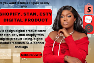 setup 7 figure shopify digital product store, list digital product, stan store
