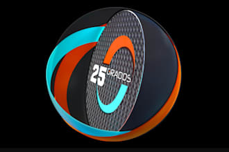 create 3d professional modern minimalist business logo design with copyright