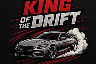 create a unique drift racing logo king of the drift style