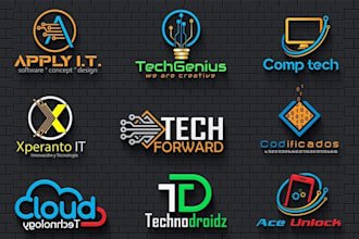do crypto, cyber security, software, tech and technology logo
