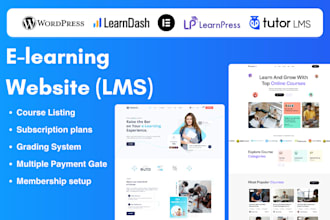 build lms website with learndash learnpress tutor lms