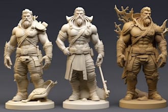 sculpt collectible 3d action figure and custom toy character for 3d printing