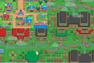 do 2d pixel tileset top down sprite sheet animation tile map rpg game asset