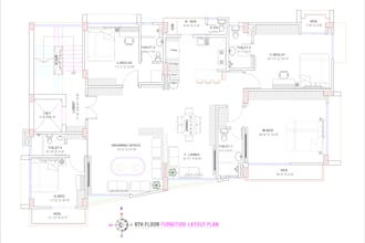 create professional 2d floor plan with furniture layout