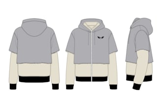 create fashion flat sketch technical drawing for your clothing item