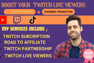 do twitch channel promotion to boost live viewers, twitch affiliate and partner