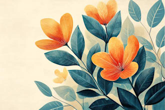 create a beautiful vintage botanical illustration poster