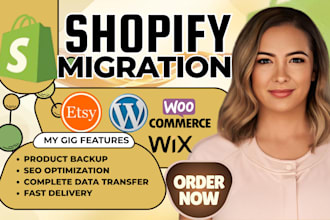 build shopify website, migrate wordpress website, wix to shopify migration