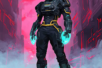 do a sci fi character illustration in may style