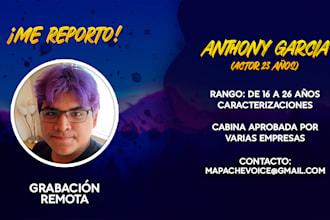 be your male voice in spanish for dubbing or voice over