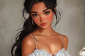 make a portrait in semi realism disney cartoon for you