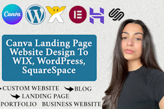 design canva landing page website for wix, wordpress, or squarespace by expert