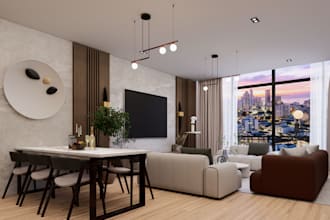provide residential interior design with 3d visualization